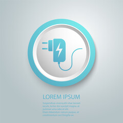 Poster - Charger adapter icon in modern flat style vector sign