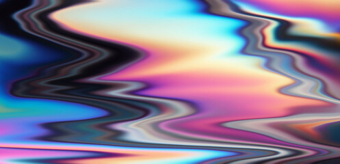 Poster - Glitched background with holographic stains.