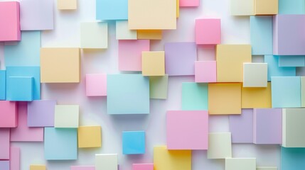 Poster - A colorful wall made of squares of different colors