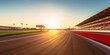 Sunset motion blurred race track.