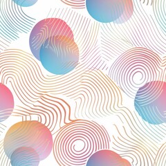 Leinwandbilder - A colorful pattern of circles and lines. The circles are of different sizes and colors, and the lines are curved and overlapping. The overall effect is a sense of movement and energy, with the colors