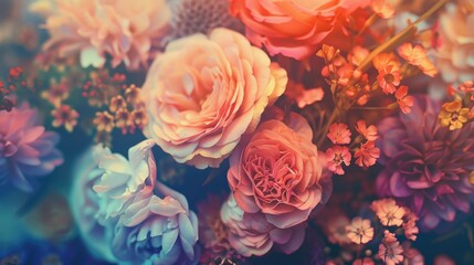 Sticker - Lovely flowers crafted using colorful filters