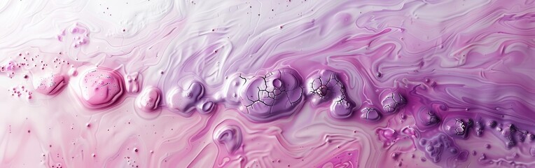 Aufkleber - This image showcases an abstract pattern of pink and purple liquid swirls with metallic bubbles. The swirls create a flowing, organic look, while the bubbles add a touch of texture and dimension. The 