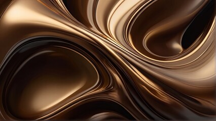 Poster - Closeup abstract image of a swirling brown liquid creating a textured background