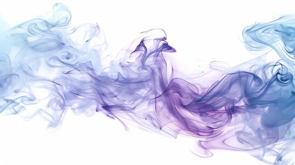 Poster - Abstract swirl of blue and purple smoke on white background, creating a fluid and ethereal pattern perfect for artistic or creative projects.
