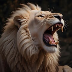 Wall Mural - Portrait of a lion roaring...