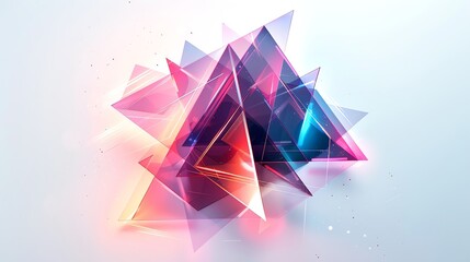 Poster - Abstract geometric shapes with vibrant colors and light effects, creating a modern and dynamic visual composition.