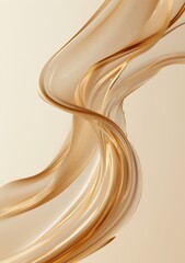 Canvas Print - A long, curvy line of gold with a shiny, reflective surface