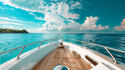 Wall Mural - Luxury yacht in the sea.