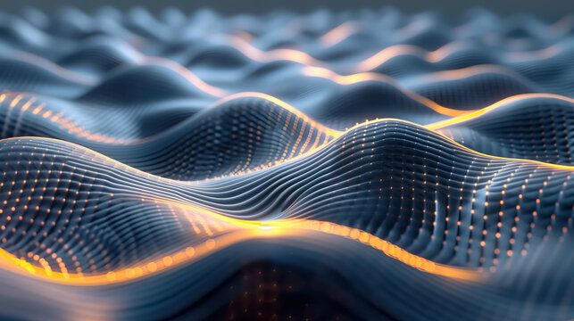 Dynamic 3D wave shapes with varying amplitudes and frequencies, illuminated with diffused lighting to enhance the smoothness and flow 