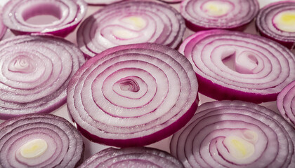 Wall Mural - Raw red onion rings. Cooking and culinary concept.