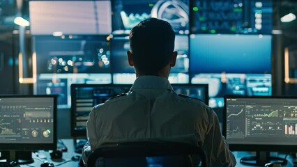 Poster - An incident response manager sits in front of several computer monitors, coordinating a response, An incident response manager coordinating a response to a cyber attack