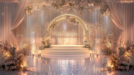 Wall Mural - Stage Background Design For An Elegant Wedding