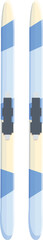 Poster - pair of blue and white mountain skis are standing upright against a white background
