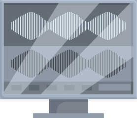 Poster - Computer screen showing audio editing software displaying a sound waveform, for concepts such as music production and audio engineering