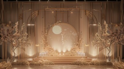 Wall Mural - Stage Background Design For An Elegant Wedding