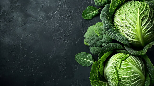 Sliced Fresh Cabbage on Dark Backdrop - Food Preparation Concept Stock Photo