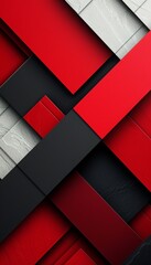 Poster - vibrant abstract geometric design in red, black, and white for captivating presentation
