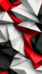 Poster - vibrant red, white, and black abstract geometric background for contemporary design projects