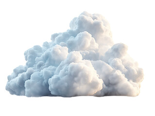 Wall Mural - Fluffy cumulus clouds isolated on a white background, ideal for a clean design template or collage element. Generative AI