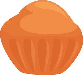 Poster - Single cupcake standing up, with orange frosting, looking delicious