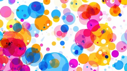 Poster - graphic design of colorful circles on a white backdrop
