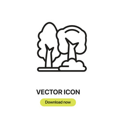 Leinwandbilder - Tree icon vector. Linear-style sign for mobile concept and web design. Tree symbol illustration. Pixel vector graphics - Vector.