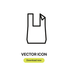 Fototapete - Plastic Bag icon vector. Linear-style sign for mobile concept and web design. Plastic Bag symbol illustration. Pixel vector graphics - Vector.