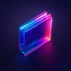 Poster - Neon Abstract Digital Interface Concept. Generative ai