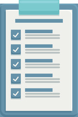 Poster - clipboard showing completed checklist, illustrating business task management and efficiency