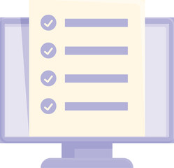 Poster - Computer is displaying a checklist on its screen, representing online tasks or assessments
