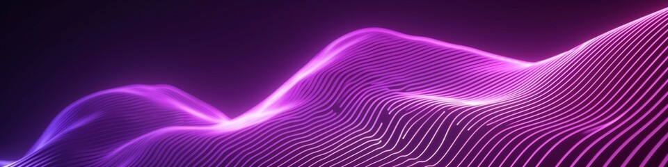 Wall Mural - Neon purple minimalist tech background with soft geometric lines, offering a vibrant and futuristic design