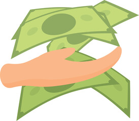 Poster - Hand is holding a stack of money, representing concepts like payment, salary, and finance