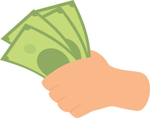 Poster - Hand is holding a stack of cash, depicting concepts like wealth, investment, and finance