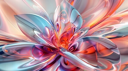 Wall Mural - Abstract Flower With Glassy Petals