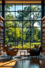 Wall Mural - a room with a lot of books on the shelves