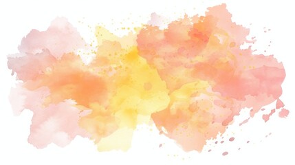 Poster - abstract watercolor background with yellow and peach tones