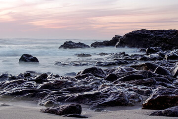 Wall Mural - Rocky coast at sunset