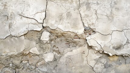 Wall Mural - Textured stone background with aged imperfect wall displaying cracks and chipped paint