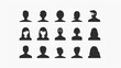 © Azazul - Minimalistic black-on-white vector icons of user profile and avatar.