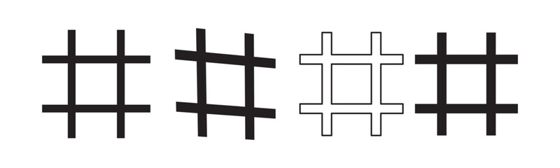 Hashtag icon set illustration. hashtag sign and symbol