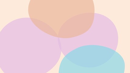 Wall Mural - pastel color shapes rotating on peach fuzz background