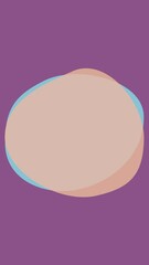 Wall Mural - pastel orange blue shapes rotating on purple, vertical background with copy space for text