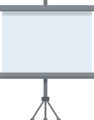 Poster - Blank projection screen is standing on a tripod, ready for a presentation in a meeting room
