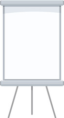 Poster - Blank white projection screen is standing on a tripod, ready for an important presentation