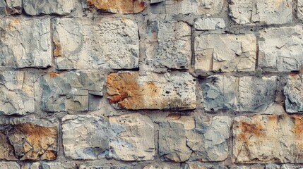 Wall Mural - Aged weathered stone wall background with vintage colors and rough texture