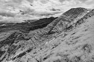 Wall Mural - landscape at mountain warscheneck, monochrome infrared recording