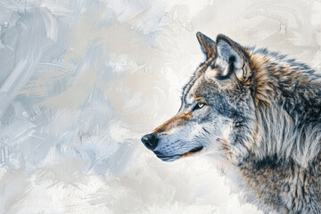 Wall Mural - A wolf is staring at the camera with a curious expression