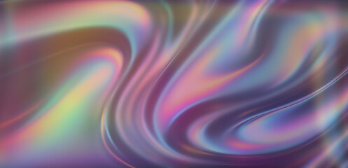 Poster - Abstract bright blurred background in iridescent holographic colors.