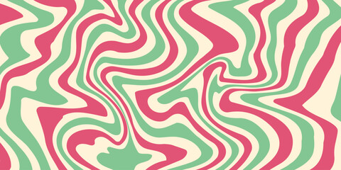 Wall Mural - Trendy vector background in retro 70s,60s style. Abstract horizontal background with waves.